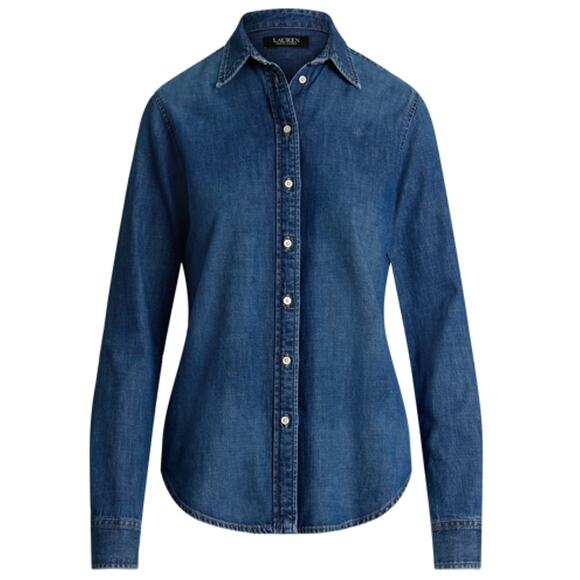 Ralph Lauren Tops - Ralph Lauren Classic Blue Denim Shirt Size XXS